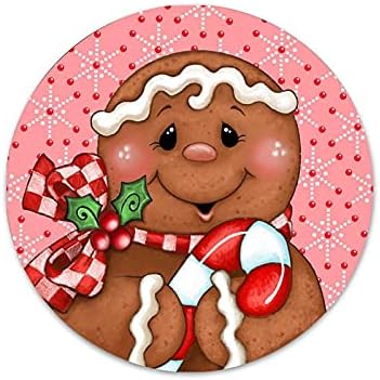 ארוגלד ורוד לחם אדום עגול שלט מתכת עגול זר חג המולד שלט פח מתכת 12x12 '' לוח מתכת כפרי ליל כל הקדושים חג המולד חג ההודיה סתיו חוות בית