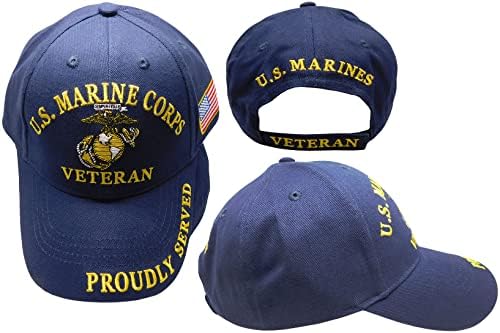 חיל הנחתים ותיק אגא בגאווה שירת ארהב דגל חיל הים כחול כותנה מתכוונן רקום בייסבול כובע כובע רישיון רשמי 00307