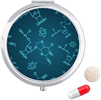 כחול כימי מולקולרי מבנה איור גלולת מקרה כיס רפואת אחסון תיבת מיכל מתקן