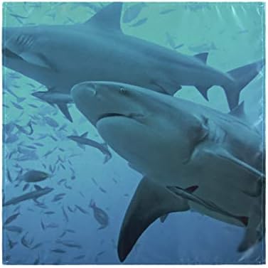 Enevotx קמפינג קוקטייל מפיות עזות כריש נורא מפמות מפוארות מפואות חד פעמיות 20 x 20 אינץ 'לארוחות משפחתיות, חתונות, קוקטייל, קישוט כלי