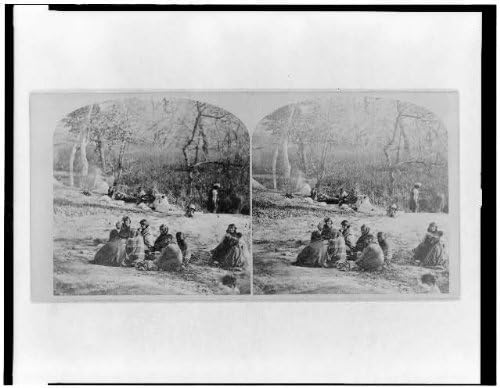 צילום היסטורי: צילום סטריאוגרף, אינדיאנים ווינבאגו עטופים בשמיכות, צפון אמריקה, ג1870