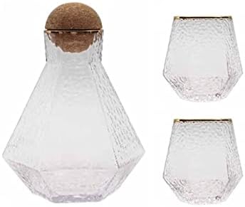 קנקן מים כוסות זכוכית קומקום זכוכית גיאומטרית כוס מים קרים סט כוס שתייה כלי שתייה פשוט סיר מים פשוט קנקן מים חמים/קר מים