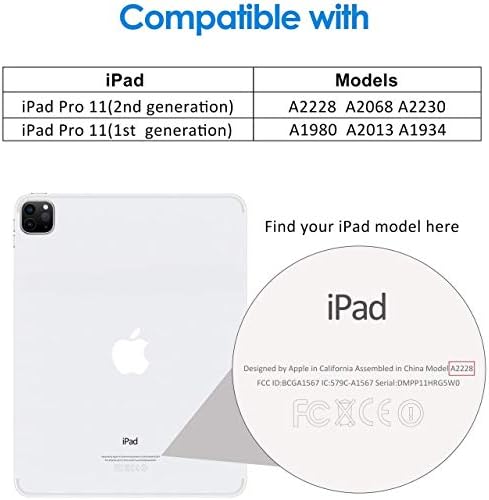 S -Tech - iPad Pro 11 1 / שני הדור השני מקרה מגנטי כיסוי חכם משולש Tri Dist עם דגמי Apple Eppl Support 2018 2020