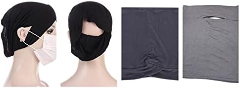 4 חתיכות מוסלמיות מתחת לצעיף עם חור אוזן נמתח כובעי צינור חזיבים פנימיים לנשים אסלאמיות טורבן בונט ...
