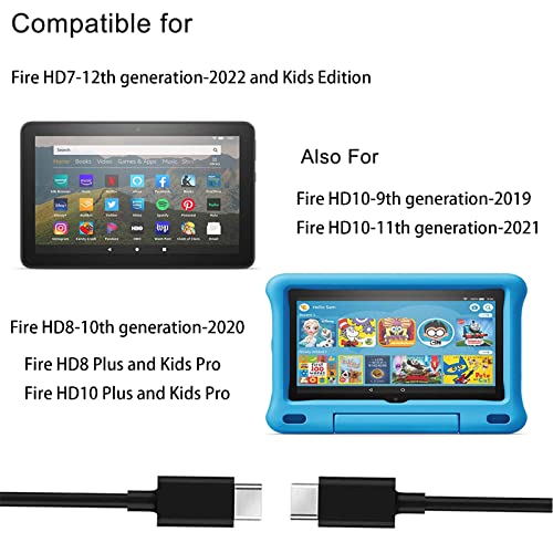 Sguuvay USB C טעון כבל 10ft מתאים ל- All-New Fire HD 7 8 10, Fire 8 10 Plus, מהדורת ילדים, Kids Pro, Kindle Paperwhite 11th Gen, Fire