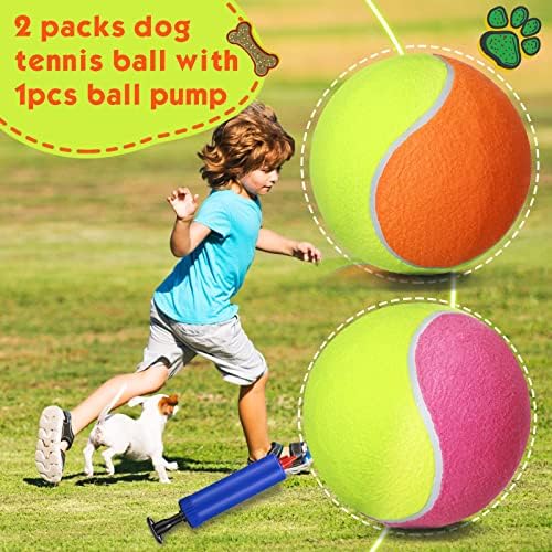 2 חבילות כדור טניס ענק לכלבים בגודל 9.5 אינץ 'מתנפחים כדורי טניס גדולים