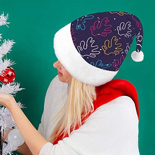 חג המולד סנטה כובע, אלמוגים חג המולד חג כובע למבוגרים, יוניסקס נוחות חג המולד כובעי לשנה חדשה חגיגי תלבושות חג מסיבת אירוע