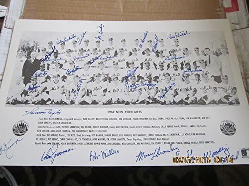 1962 ניו יורק מטס חתמה על תמונת צוות 28 חתימות 11 איקס 17