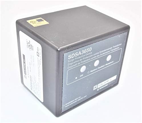שניידר מרכז עומס חשמלי 3 קמש מעצר מתח משני SDSA3650 SPD T1 SDSA 40KA 600V MAX 3P4W, שחור