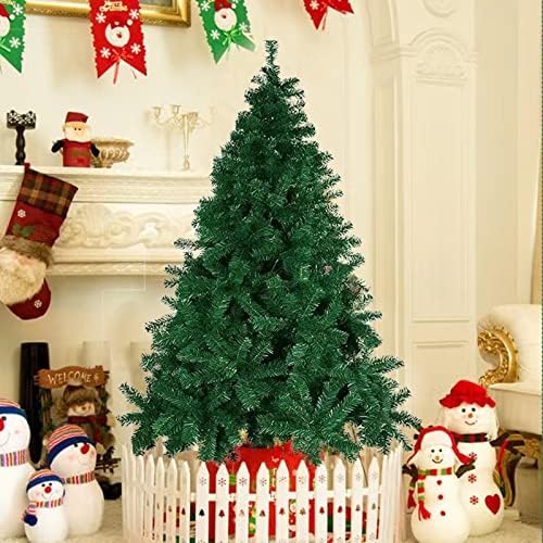 עץ חג מולד מלא מלאכותי, עצי אשוח חג המולד עם בסיס מתקפל, סניפי מתכת כבולים, הרכבה קלה, לבית, משרד, קישוט מסיבות 1.5 מ ' - ירוק, 650 טיפים
