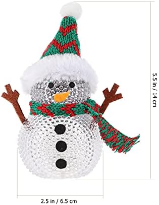 מינקיסי LED איש שלג נדלקת, 2 יחידות פסלוני שלג לחג המולד מנורה של שלג מואר חג המולד מוארת קישוט איש שלג מואר