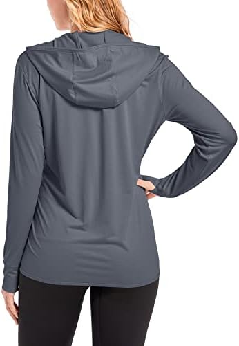 Tacvasen's UPF 50+ Sun Sain Shirts Hoodie מהיר ז'קטים שרוול ארוך יבש עם כיסים טיולים בחוץ