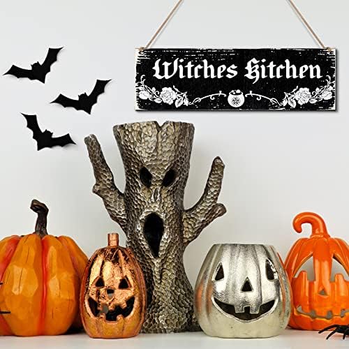 Bucherry Halloween מכשפה מטבח שלט עץ עיצוב מכשפה