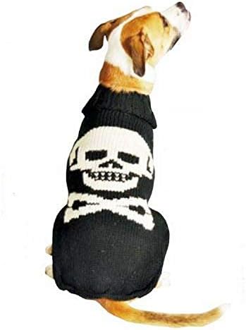 סוודר כלבים שחור גולגולת צונן, בינוני