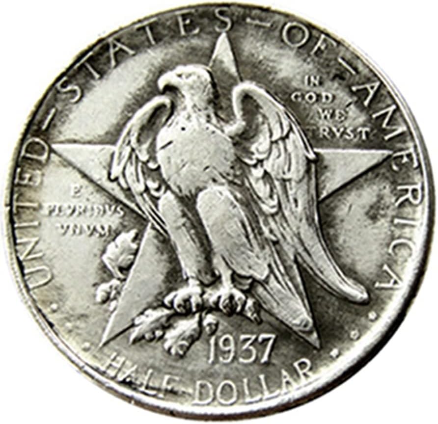 מטבע הנצחה בארהב 1937TEXAS עותק זר מצופה כסף
