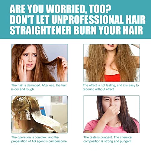 חלבון תיקון קרם יישור שיער - קרם יישור שיער משי ומבריק, מזין החלקה מהירה של קולגן קרם מחליק שיער לכל סוגי השיער ， יישר את השיער שלך