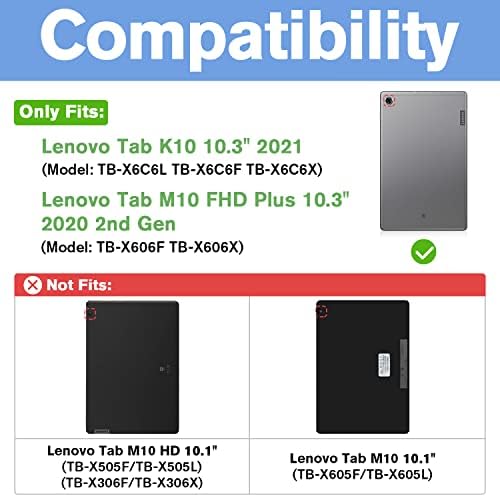 מארז מקלדת של Procase עבור Lenovo Tab K10 2021 / Lenovo Tab M10 FHD Plus 2020 2nd Gen 10.3 אינץ