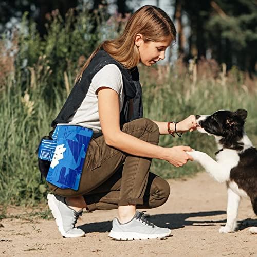 חגורת כלבים של כלבי גבול קולי חמודה, חגורת אימון לחגורת טלפון מפתח דרכון מפתח דרכון, נשים וגברים מתכווננים חבילת מותניים מטיילים, כיס