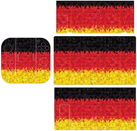 מדבקות דגל גיאומטרי של גרמניה מדבקת סרטי מגן בהתאמה אישית מדבקת עטיפה מלאה תואמת למתג נינטנדו