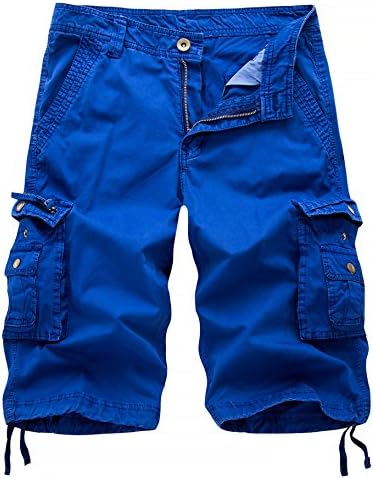 מכנסי מטען מזדמנים של אלונגלין מכנסיים קצרים של מכנסי רטרו בקיץ כותנה מרובי כיסים