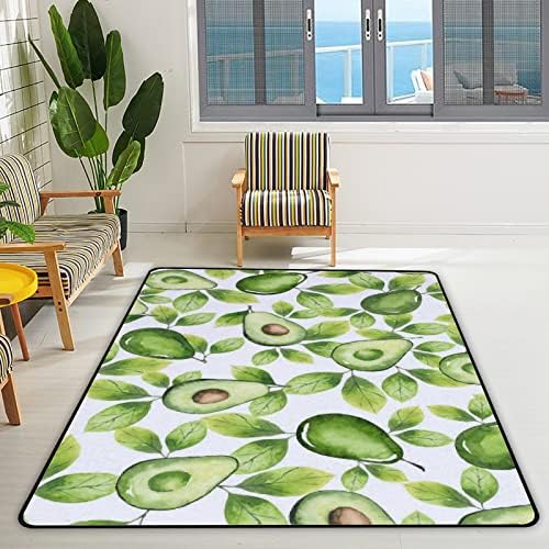 זוחל שטיח מקורה משחק אבוקדו ועלים לסלון חדר שינה חינוכי חינוך חינוכי רצפת שטיחים שטיחים 60x39in