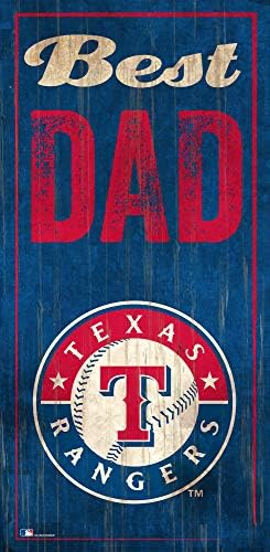 יצירות מעריצים MLB טקסס ריינג'רס יוניסקס טקסס ריינג'רס השלט הכי טוב של אבא, צבע צוות, 6X12,