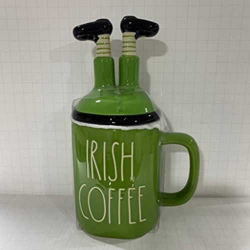 ספל קפה אירי ריי דאן - עם טופר-ירוק - יום סנט פטגריק-16 עוז-מדיח כלים ומיקרוגל בטוח
