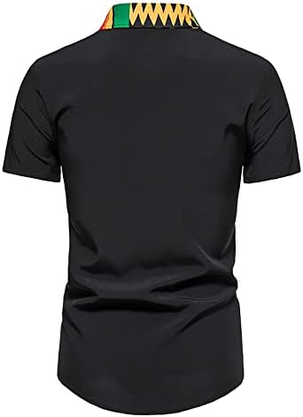 חולצות שרוול קצרות של Wenkomg1 חולצות שרוול קצרות רופפות חולצות הדפס אפריקאיות אביב קיץ טריק