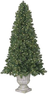 ברסנה 4.5 רגל אוורסט עץ חג המולד מיני עם כד, הוביל זוהר לבן חם