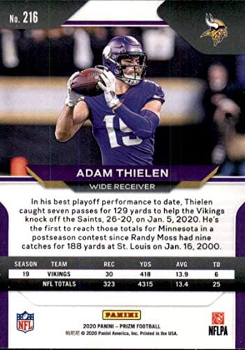 2020 Panini Prizm 216 Adam Thielen Minnesota Vikings NFL Football Card
