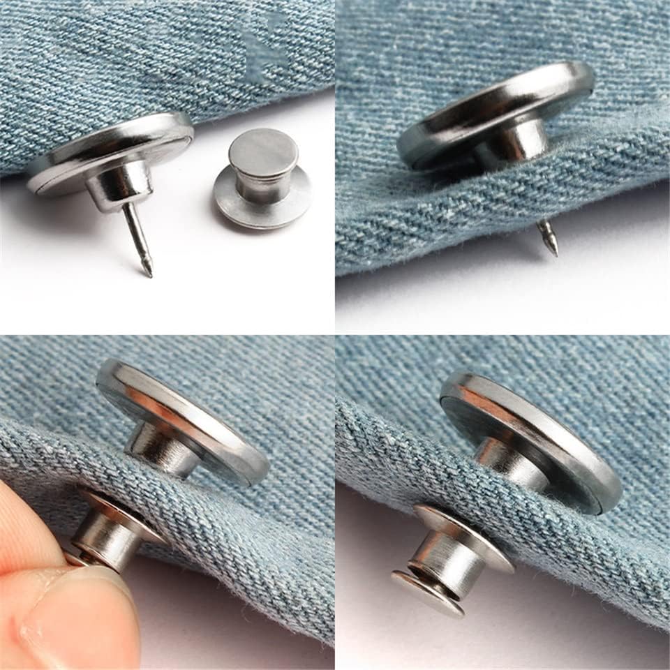EYHLKM 10 יחידות/הגדר לחצני ג'ינס מתכווננים כפתורי מתכת נשלפים נשלפים לאביזרי כפתורי מותניים אביזרים