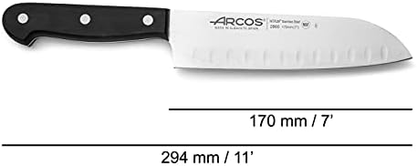 סכין ארקוס סנטוקו 7 אינץ 'נירוסטה. סכין חדה יפנית לדגים, בשר וירקות. ידית פולי -אוקסימתילן ארגונומית ולהב 170 ממ. סדרה אוניברסלית. צבע