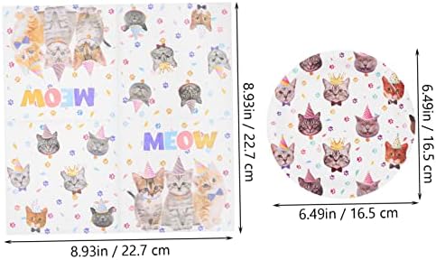 Honmeet 4 Sets Cat Party Party Paper Paper Balloon Kitue Papecin