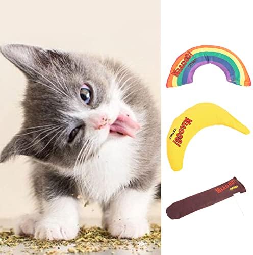 צעצועים לחתולים של Honrane, צעצועים לקיטת חתלתול בריאים לחתולים וחתלתולים, חתולי קטיפה צעצוע מנטה מלא במלוא מד מתח מצביע על חתולים צבעוניים