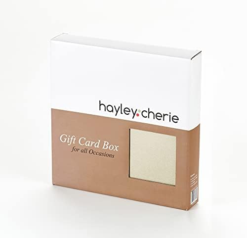 היילי צ'רי - קופסת כרטיס מתנה זהב עם עיצוב נייר כסף שחור - גימור מרקם - גודל גדול 10 x 10 - לקבלת קבלות פנים לחתונה, מקלחות לתינוקות וכלה,