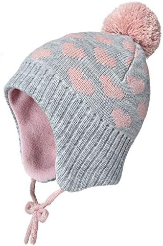 סומלר פעוט בני בנות חורף לסרוג כובע עם כיסוי אוזני ילדים תינוק צמר מרופד כפת כובע פום פום סקי כובע