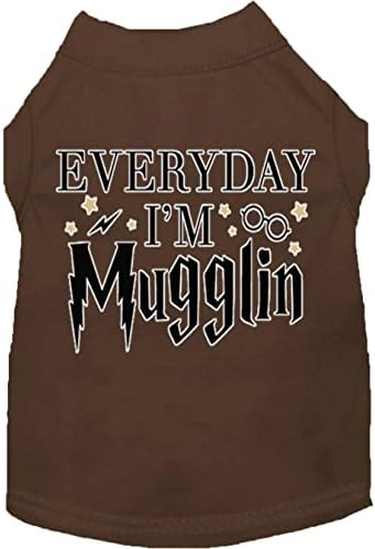 מוצר חיית מחמד של מיראז 'כל יום אני Mugglin Screen Print חולצת כלבים אפור xxxl