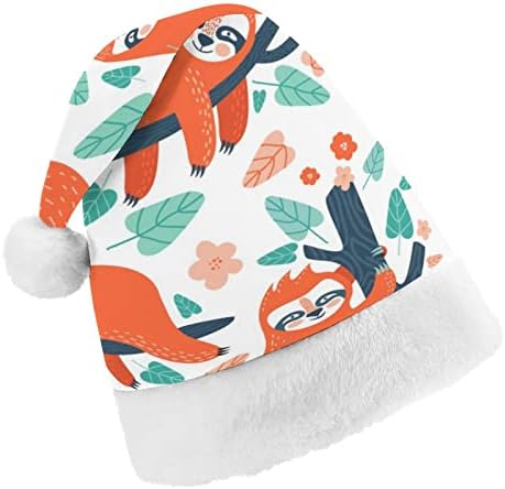 מצחיק עצלנים תלוי על עץ מצחיק חג המולד כובע יוניסקס סנטה כובע חם חג המולד כפת כובעי למבוגרים ילד