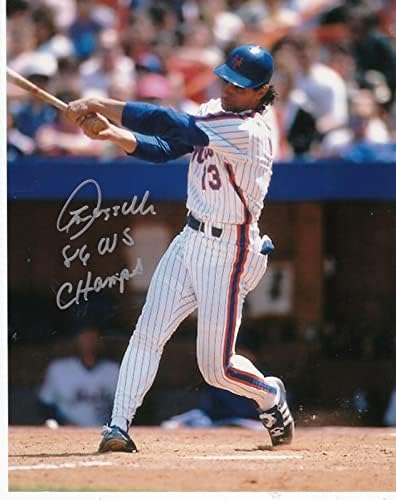 Lee Mazzilli New York Mets 86 WS Champs Action חתום 8x10 - תמונות MLB עם חתימה