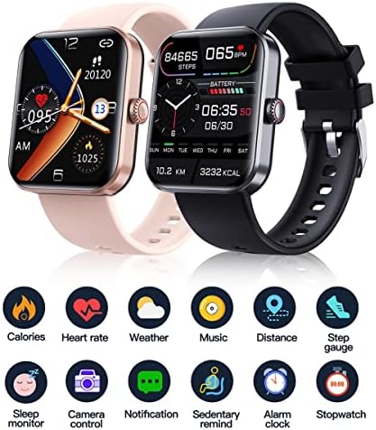 Evni Bluetooth Smartwatch Smart, ללא כאבים בדם גלוקוז בודק שעון ספורט אופנתי, ניטור גלוקוז בדם, שעון חכם עם צג לחץ דם