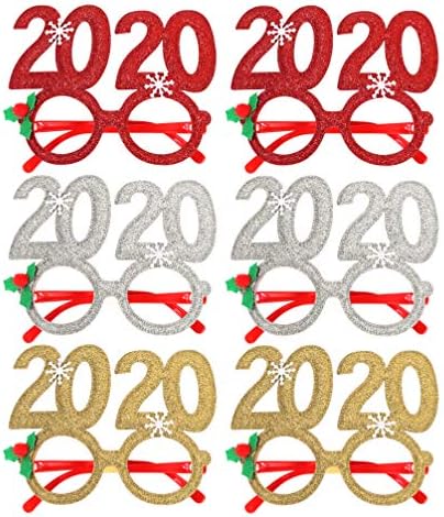 עיצוב חג המולד של חוליבנה עיצוב חג המולד משקפי שמש מהנה 6 מחשבים 2020 שנה טובה משקפיים מפוארים משקפיים דקורטיביים מסגרת מסגרת אבזרי ראש