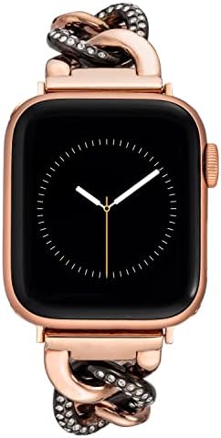 צמיד שרשרת האופנה של אן קליין עבור Apple Watch, מאובטח, מתכוונן, להקה החלפת שעון של Apple, מתאים לרוב מפרקי כף היד