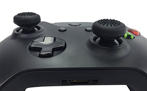 משחקי E-Mods 4x שחור פרימיום סיליקונט-סומבסטיק אחיזות מכסים אנלוגיים הגנה על כיסוי עבור בקר Xbox One Controller