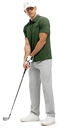 גברים של גולף פולו חולצות קצר שרוול מהיר יבש צווארון טי חולצה עם כיס ספורט עבודה מזדמן