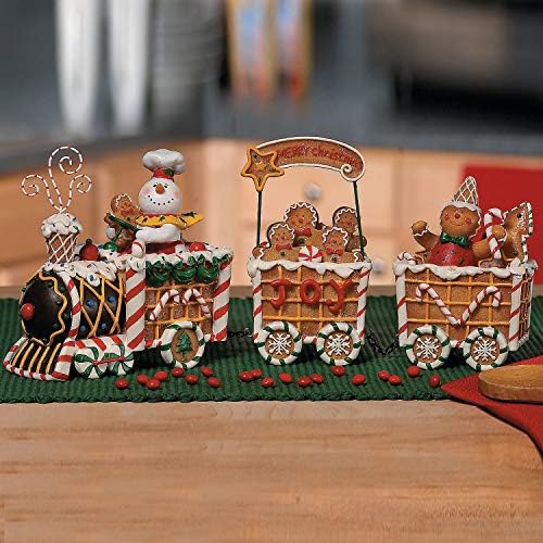 רכבת הג'ינג'ר אקספרס - סט 3 חלקים - תפאורה לבית חג המולד