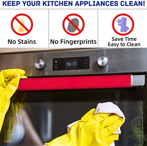 כיסויי ידית דלת מקרר MRKG, סט של 4, רחיצה ללא דהייה או פיצוח, שמור על מכשיר המטבח שלך נקי מכתמים, טפטוף, כתמי מזון, שמן.