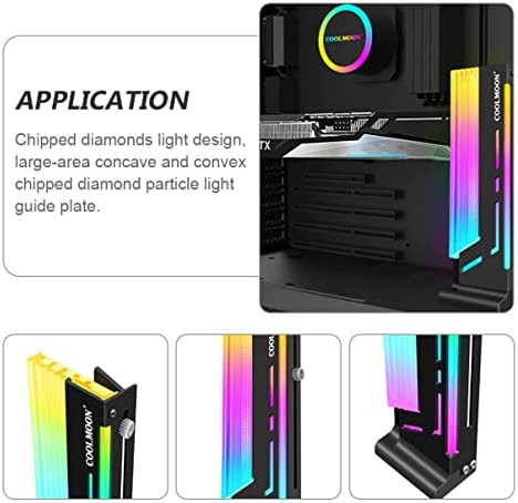Solustre GPU מחזיק אור גרפי תומך RGB GPU LED BRACE ARGB מסגרת חלק מחזיק חלק מחשב תמיכה במחשב סוגר קביעות מגנטי GPU שחור GPU