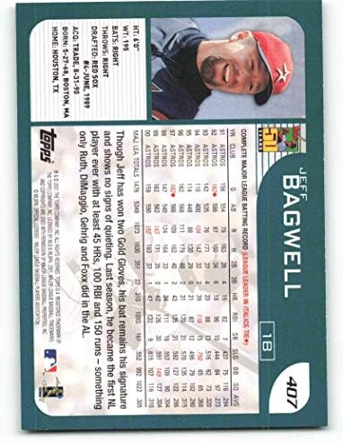2001 Topps 407 Jeff Bagwell NM-MT Houston Astros Baseball Baseball Astros