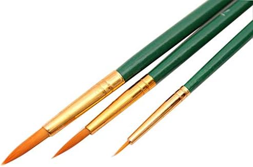 TWDDYC 3 יחידות מברשות צבע קו קו עט עץ ניילון מברשות שיער לשמן צבעי מים גואש אקרציות אספקת אמנות אספקת אמנות