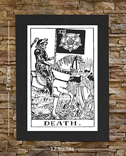 מוות טארוט כרטיס בד הדפס או תיקון אחורי - מזכרת מורי זכור גולגולת מוות נסתרת שלד גותי ימי הביניים
